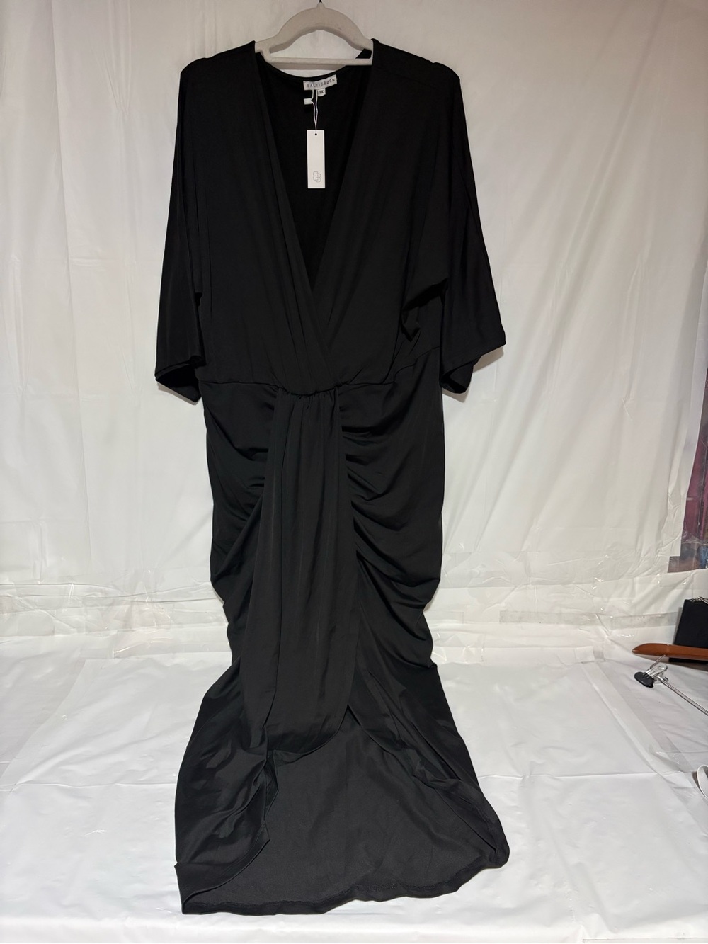 Baltic Born Black Draped Maxi Dress